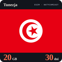 Karta eSIM Internet Tunezja 20 GB na 30 dni - bez rejestracji