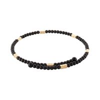 choker z onyksów i złotych, prostokątnych przekładek (c25/mem/08au)