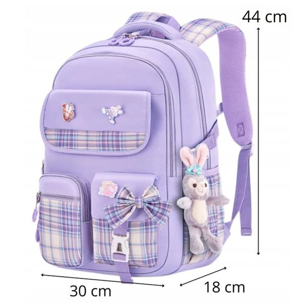 PLECAK SZKOLNY TORNISTER MŁODZIEŻ W KRATĘ POJEMNY DUŻY DO SZKOŁY KL. 4-6 zdjęcie 3