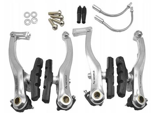 KOMPLET PRZÓD TYŁ HAMULCE ROWEROWE SZCZĘKI V-BRAKE KLOCKI HAMULCOWE ZESTAW na Arena.pl