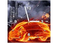 30X30CM ZEGAR MKNĄCE AUTO OBRAZ DREWNO