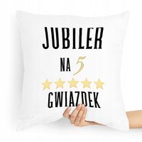Prezent Poduszka Dla Jubilera Na Pięć Gwiazdek Z Nadrukiem Ze Zdjęciem