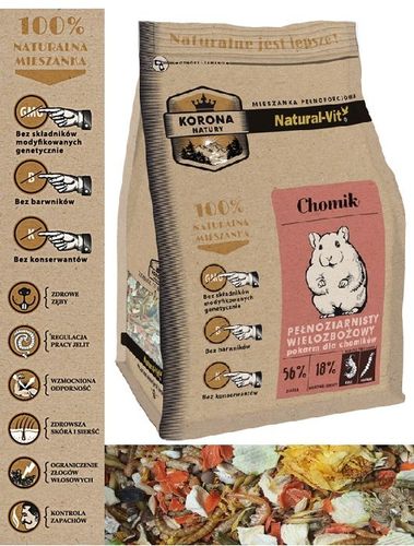 NATURAL VIT Korona Natury pokarm karma jedzenie dla chomika z larwami 750g na Arena.pl