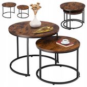 ZESTAW STOLIKÓW KAWOWYCH 2w1 OKRĄGŁE STOLIK KAWOWY DO SALONU LOFT