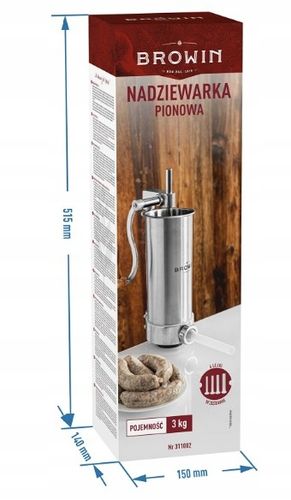 NADZIEWARKA PIONOWA DO KIEŁBASY KABANOSÓW 4 LEJKI BROWIN 311002 3KG na Arena.pl