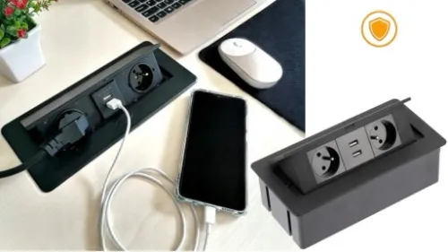 GNIAZDO WPUSZCZANE CHOWANE W BLAT USB 2x NA KLIK na Arena.pl