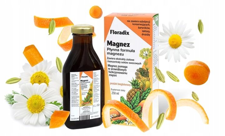 Floradix Magnez płynna formuła 250ml Dla silnych mięśni Zmęczenie Znużenie zdjęcie 3