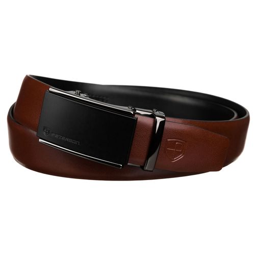 skórzany, brązowy pasek męski z automatyczną klamrą - peterson na Arena.pl