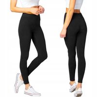 Legginsy damskie czarne BAWEŁNA kryjące klasyczne 2XL/3XL wysoki stan
