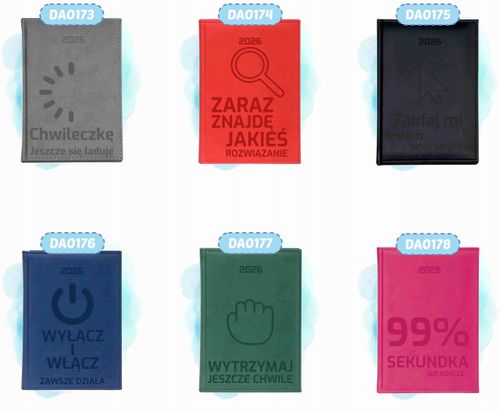 TERMINARZ KALENDARZ A6 2026 książkowy prezent GRAWER Z TWOIM TEKSTEM na Arena.pl