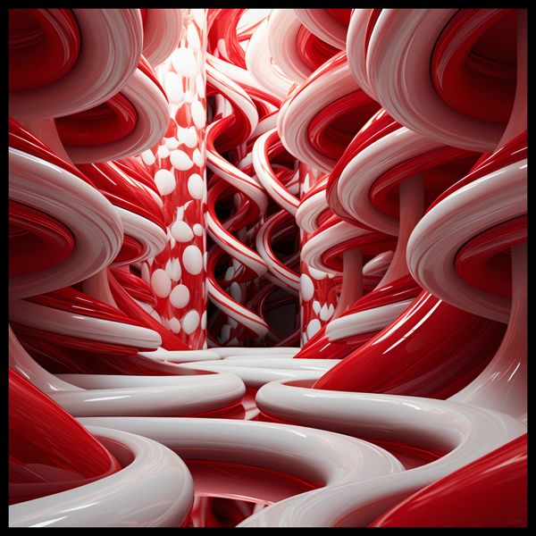 Plakat 60x60cm Czerwone Wiry zdjęcie 2