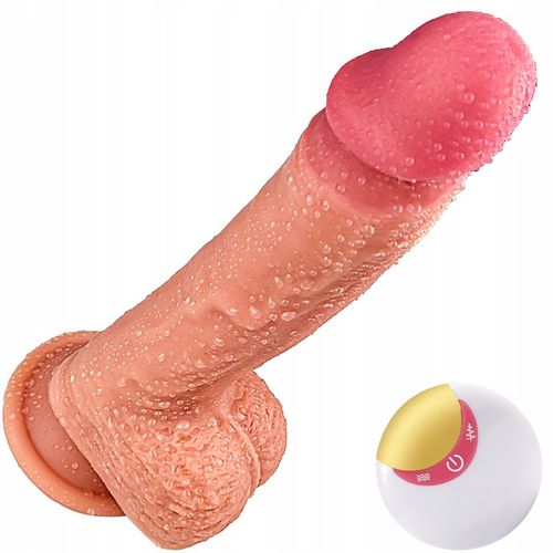 realistyczne dildo Analne wibrator z pilotem 21.5cm, 8 wibracji i 6 pchnięć na Arena.pl