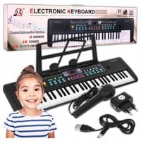 Organy Elektroniczne Keyboard do Nauki z Mikrofonem 61 Klawiszy Dla Dzieci