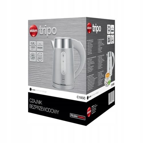 CZAJNIK ELEKTRYCZNY BEZPRZEWODOWY 0,8L BIAŁY MAŁY TURYSTYCZNY 1000 W na Arena.pl