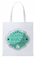 Dla Babci Babuni Prezent Torba Eco Biała Shopper Z Nadrukiem Ze Zdjęciem