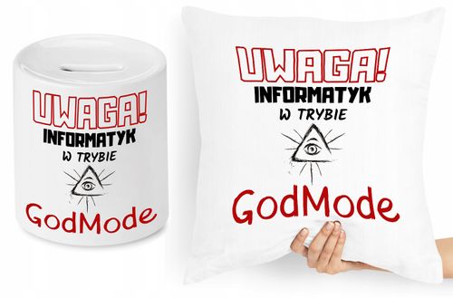Dla Informatyka Zestaw Poduszka + Skarbonka Z Nadrukiem Ze Zdjęciem na Arena.pl