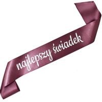 Najlepszy Świadek - ciemnoróżowozłota szarfa ze złotym nadrukiem