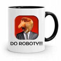 Kubek Czarny Śmieszny Nosacz Janusz Do Roboty Z Nadrukiem Ze Zdjęciem