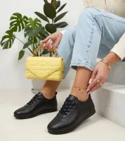 Czarne Sneakersy Trampki Ażurowe Elowen 40