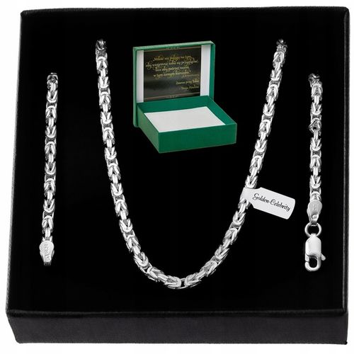 SREBRNY ŁAŃCUSZEK MĘSKI SPLOT KRÓLEWSKI 50 CM SREBRO 925 + GRATISY + GRAWER na Arena.pl