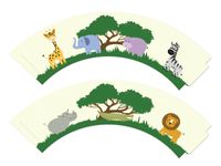 Papilotki na babeczki Safari zoo dzikie zwierzątka 6 szt.