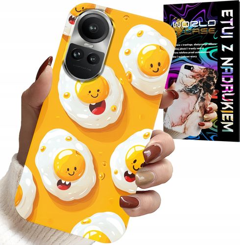 ETUI DO OPPO RENO10 PRO 5G - SŁODKIE UŚMIECHNIĘTE JAJKA CASE + FOLIA na Arena.pl