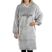 Kocobluza z haftem imienia oversize szara prezent dla niej dziewczyny