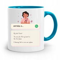 Kubek Błękitny Dla Mamy Dzień Mamy Mother Is... Z Nadrukiem Ze Zdjęciem