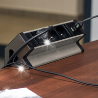 DESK BOX GNIAZDO MEBLOWE SIECIOWE 3 X 230V PLUS 2 x USB A C