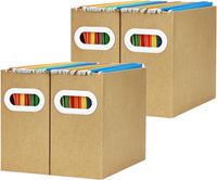 Organizer na dokumenty A4 pudełko zestaw 4 sztuki składane brązowe karton