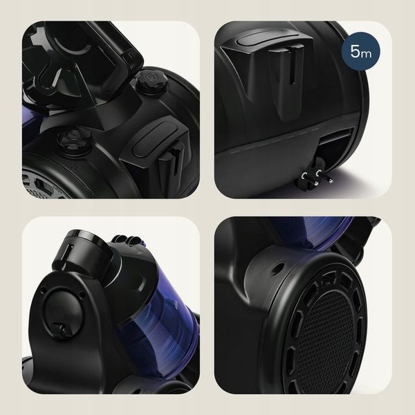 ODKURZACZ BEZWORKOWY CYKLONOWY TURBO MOC SYSTEM SSANIA 4000W LEKKI ZEEGMA zdjęcie 15