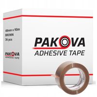 TAŚMA PAKOWA BRĄZOWA 48/100y Klejąca Mocna Pakova 36szt