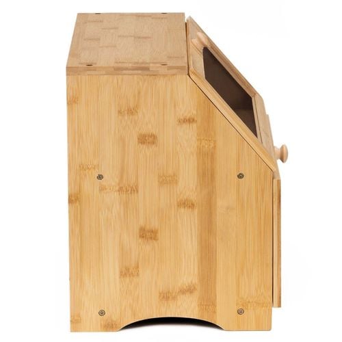 Chlebak zamykany, dwupoziomowy, szafka na pieczywo, bambusowy na Arena.pl