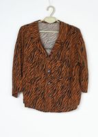 BLUZKA DAMSKA BRĄZOWA W ZEBRE BERSHKA R. M