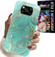 ETUI DO XIAOMI POCO X3 - MARMURKOWE WZORY + SZKŁO HARTOWANE
