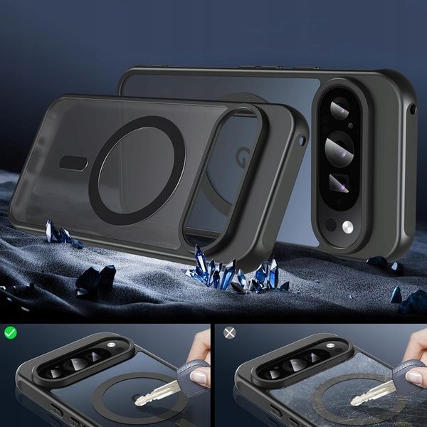 Etui plecki do Google PIXEL 9 / 9 PRO + SZKŁO do MagSafe CZARNY MATT CASE zdjęcie 5