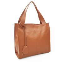 VERA PELLE torebka damska skórzana shopper klasyczna na ramię V074 camel