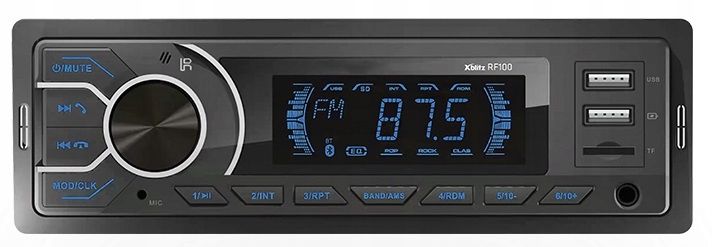 Xblitz RF100 Radio samochodowe Bluetooth MP3 USB AUX VarioColor + pilot zdjęcie 1