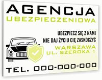 nadruk UV TABLICZKA reklamowa ALUMINIOWA 40x30 AGENCJA UBEZPIECZENIOWA