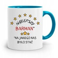 Kubek Błękitny Dla Barmana Najlepszy Barman Z Nadrukiem Ze Zdjęciem