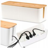 ORGANIZER NA KABLE POJEMNIK PUDEŁKO NA LISTWY KABLI PRZEWODY BOX DREWNO S