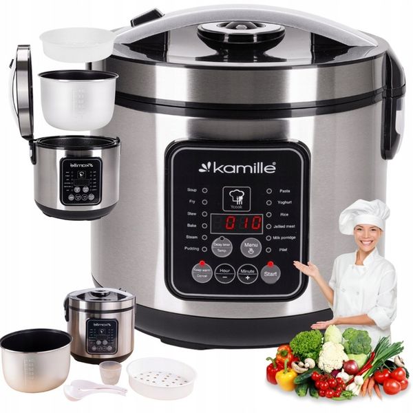 MULTICOOKER ELEKTRYCZNY GARNEKGARNEK SZYBKOWAR PAROWAR 13 PROGRAMÓW zdjęcie 1