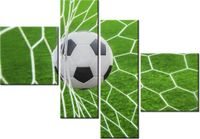 100 70CM OBRAZ 4 ELEM PIŁKA BRAMCE DRUK PŁÓTNO RAMA