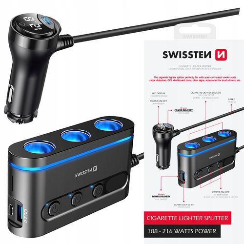 SWISSTEN ŁADOWARKA SAMOCHODOWA USB-C USB ADAPTER na Arena.pl