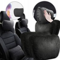 Poduszka Samochodowa Pod Szyję Głowę Kark Podróżna Zagłówek Zamszowa 2szt