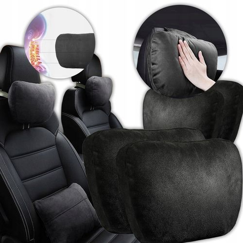 Poduszka Samochodowa Pod Szyję Głowę Kark Podróżna Zagłówek Zamszowa 2szt na Arena.pl