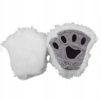 RĘKAWICZKI BEZ PALCÓW NIEDŹWIEDZIE KOCIE ŁAPKI CIEPŁE ZIMOWE WŁOCHATE