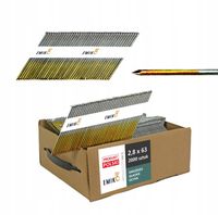 Gwoździe do gwoździarki łączone papierem 2,8x63mm 34° 2000szt Ocynk Gładkie