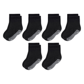 Skarpetki Antypoślizgowe dla Niemowląt 1 6 Miesięcy Bawełniane Czarne 6 Par