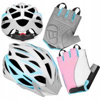 Kask rowerowy szosowy rękawiczki rowerowe zestaw damski na rower 55-58 M